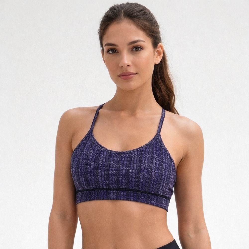 Lululemon Purple Y-Strap Sports Bra Size 4 EUC Low Support Yoga Activewear